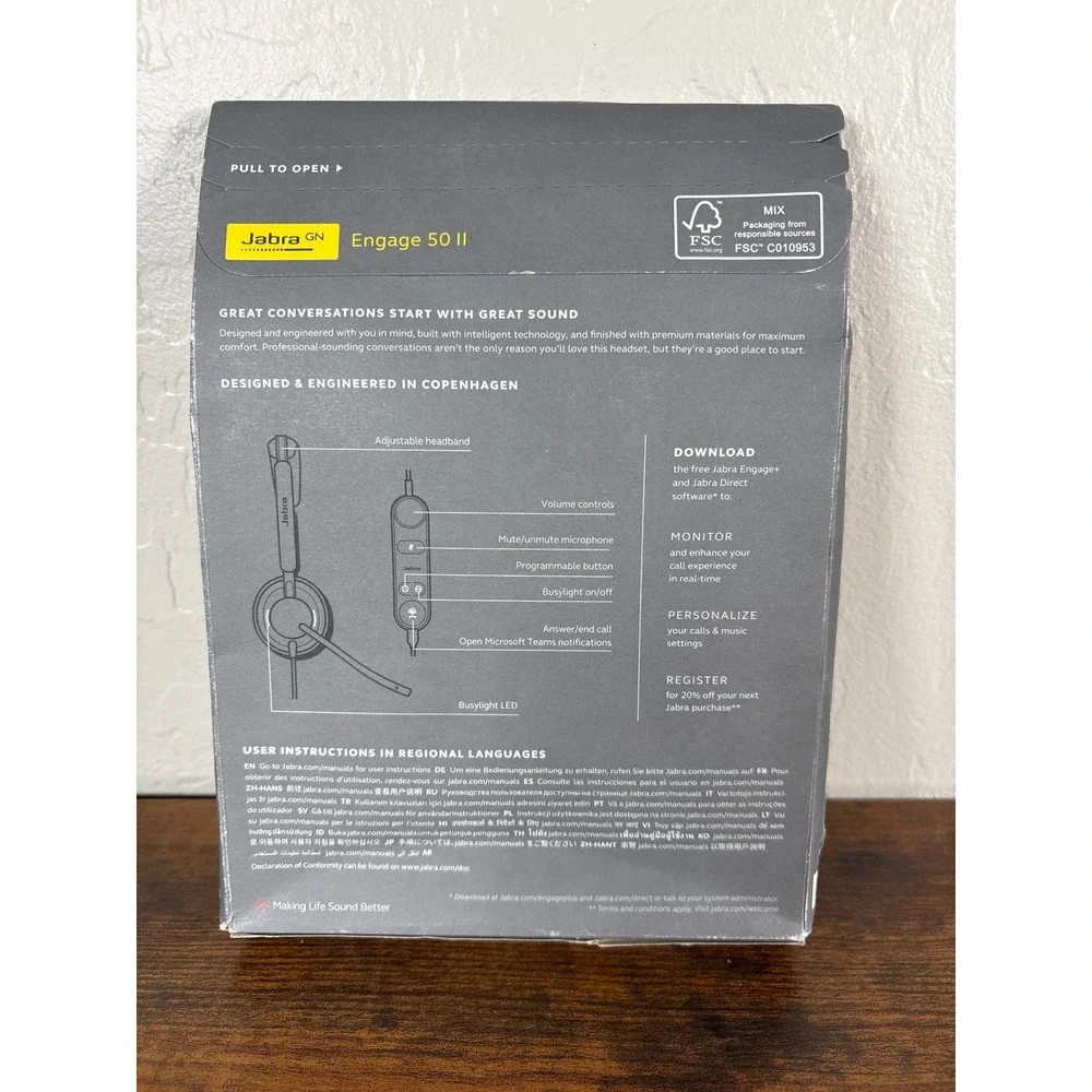 Jabra Engage 50 II Wired Stereo Headset USB-A Noise Canceling‎ Office Black NEW